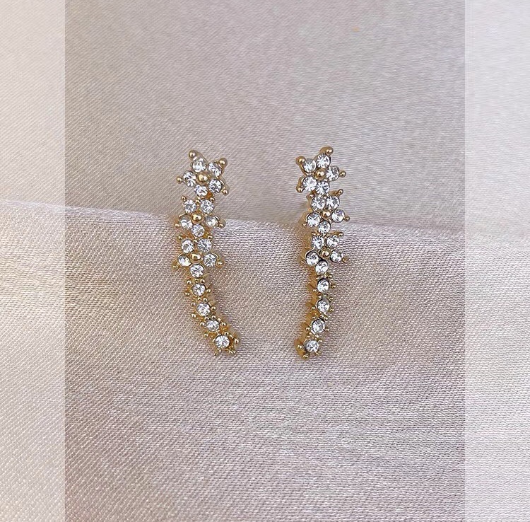 The new stylish rhinestone earrings from the sweet lady of Dongdaemun, South Korea details Picture
