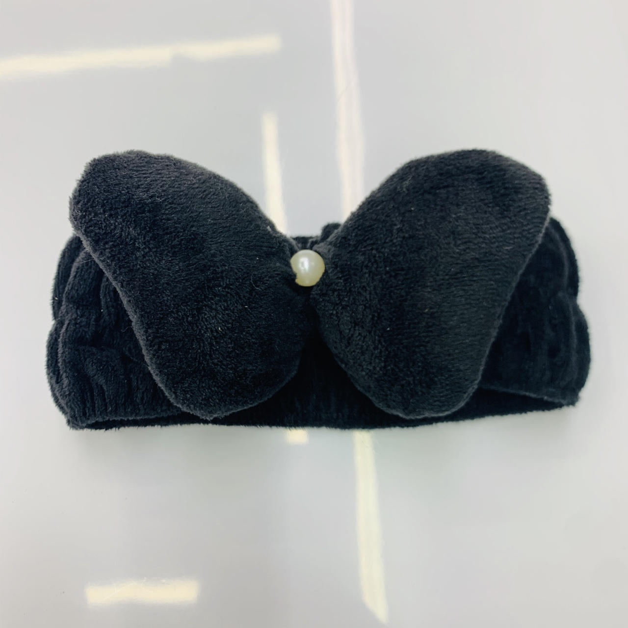 宇涵饰品韩版洗脸束发带蝴蝶珍珠款黑色