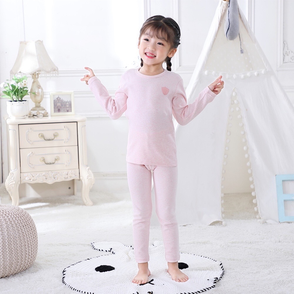 舒绒纯棉儿童保暖加厚内衣套装 8001女童棉毛衫圆领秋衣秋裤详情图4