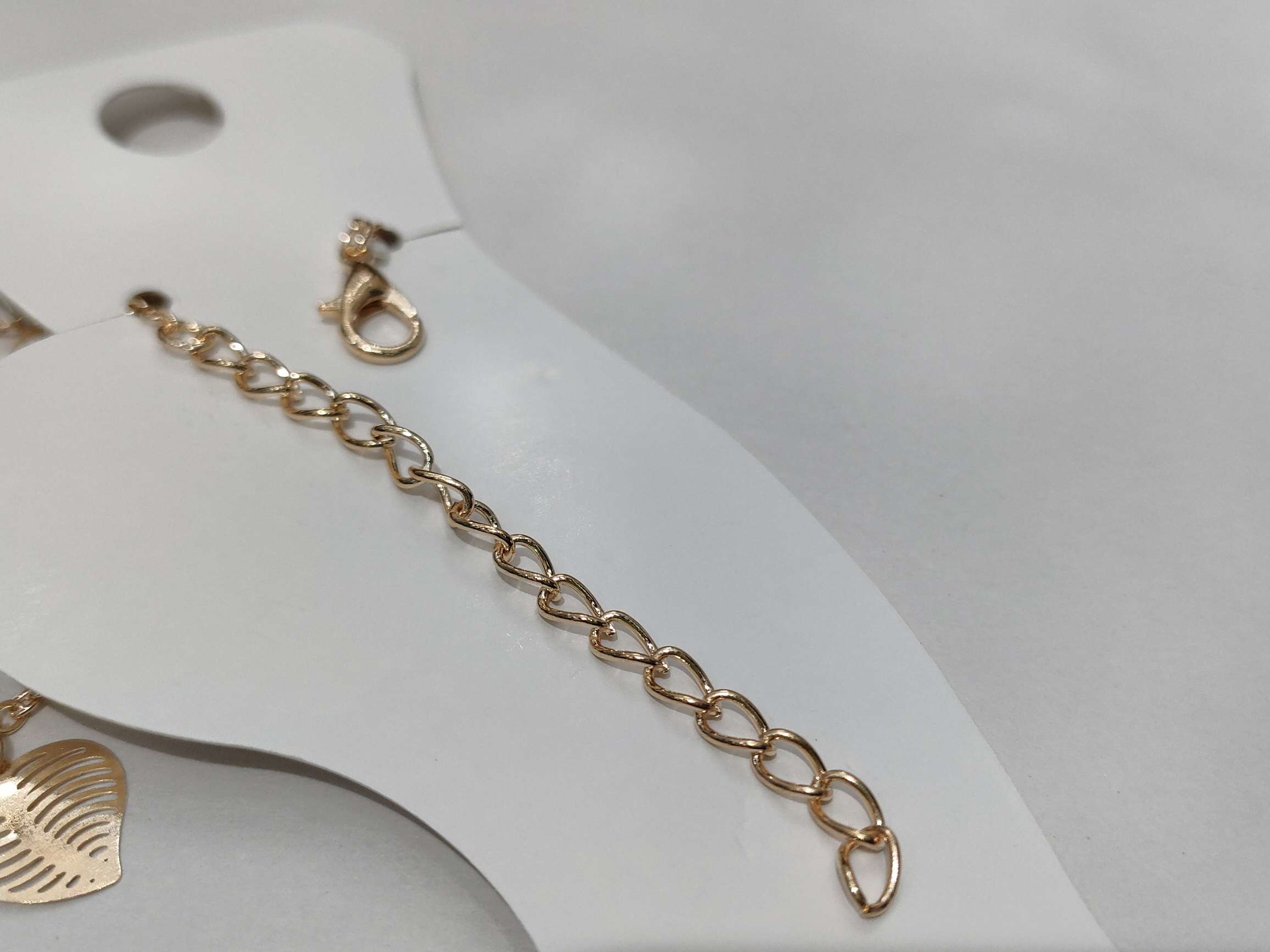 3片2钻圆叶子脚链产品图