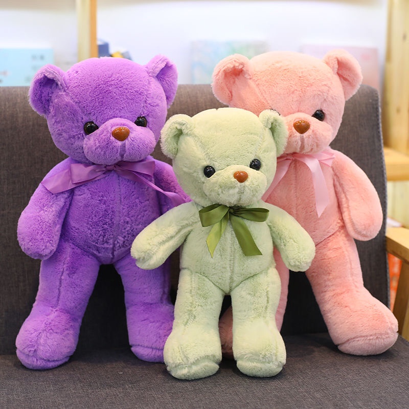 Colorful teddy bear doll Colorful bear plush toy bear doll doll cuddle bear activity custom gift