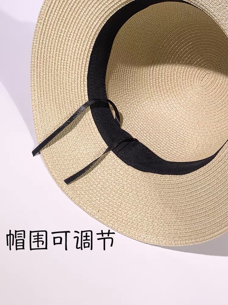 草帽新款夏季草编凉帽遮阳防晒帽女可折叠太阳帽男宽檐帽子详情图4