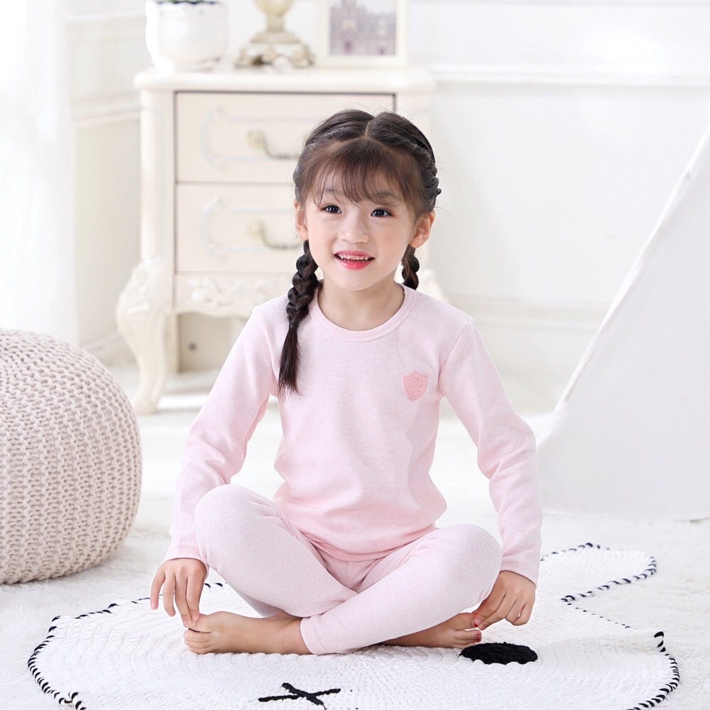 舒绒纯棉儿童保暖加厚内衣套装 8001女童棉毛衫圆领秋衣秋裤详情图2