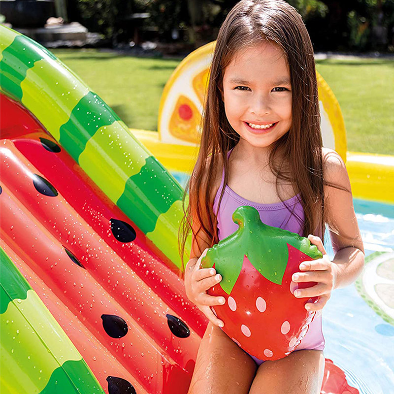 INTEX57158 Home cartoon fruit water play pool, slide, fountain, inflatable swimming pool, children's ocean ball pool Application Scenario