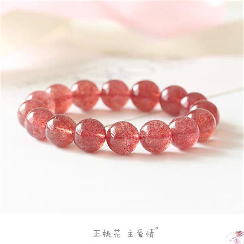 Natural strawberry crystal bracelet details Picture