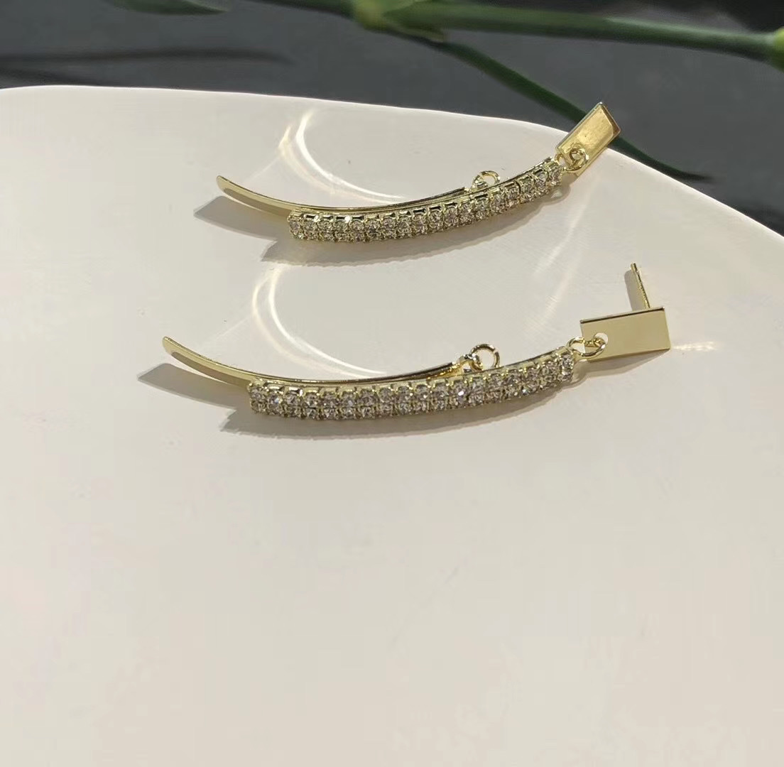 Avant-garde, niche design, minimalist ins style, individual wavy, pleated and twisted spatial line earrings details Picture