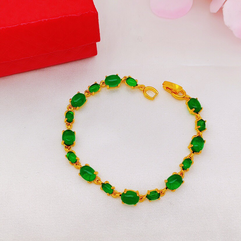 Grandma green zircon bracelet