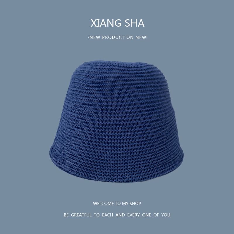 Net celebrity knitted fisherman hat women's summer Korean version of all the fashionable Japanese ins general anesthesia breathable shade bucket hat 97