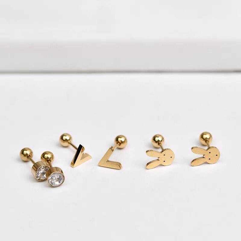 Personalized earrings, creative and elegant titanium steel earrings and stud earrings for women, 16