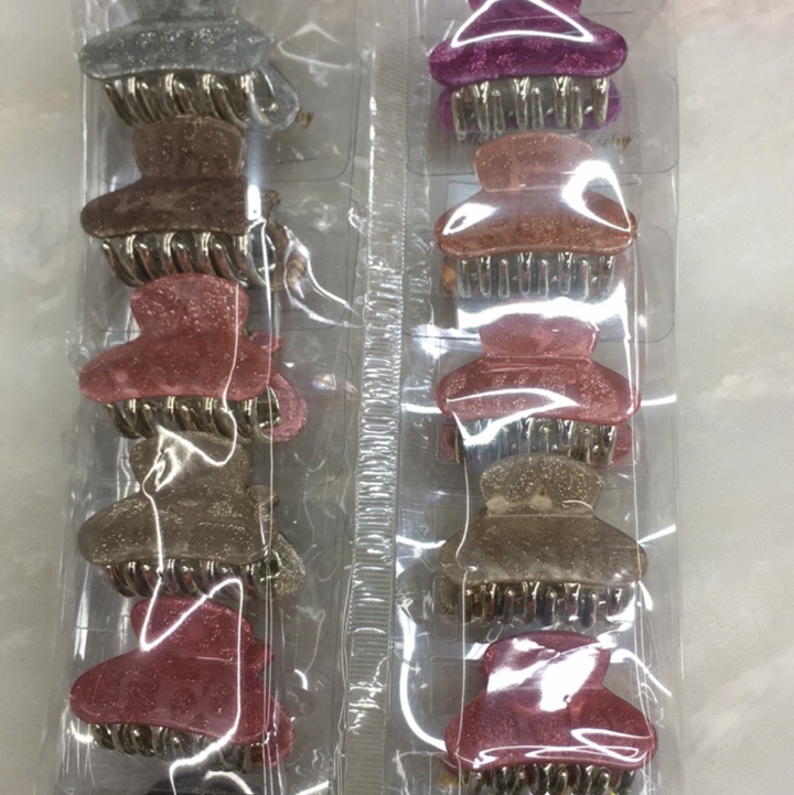 发夹头饰抓夹小号头顶发抓（粉石头板）