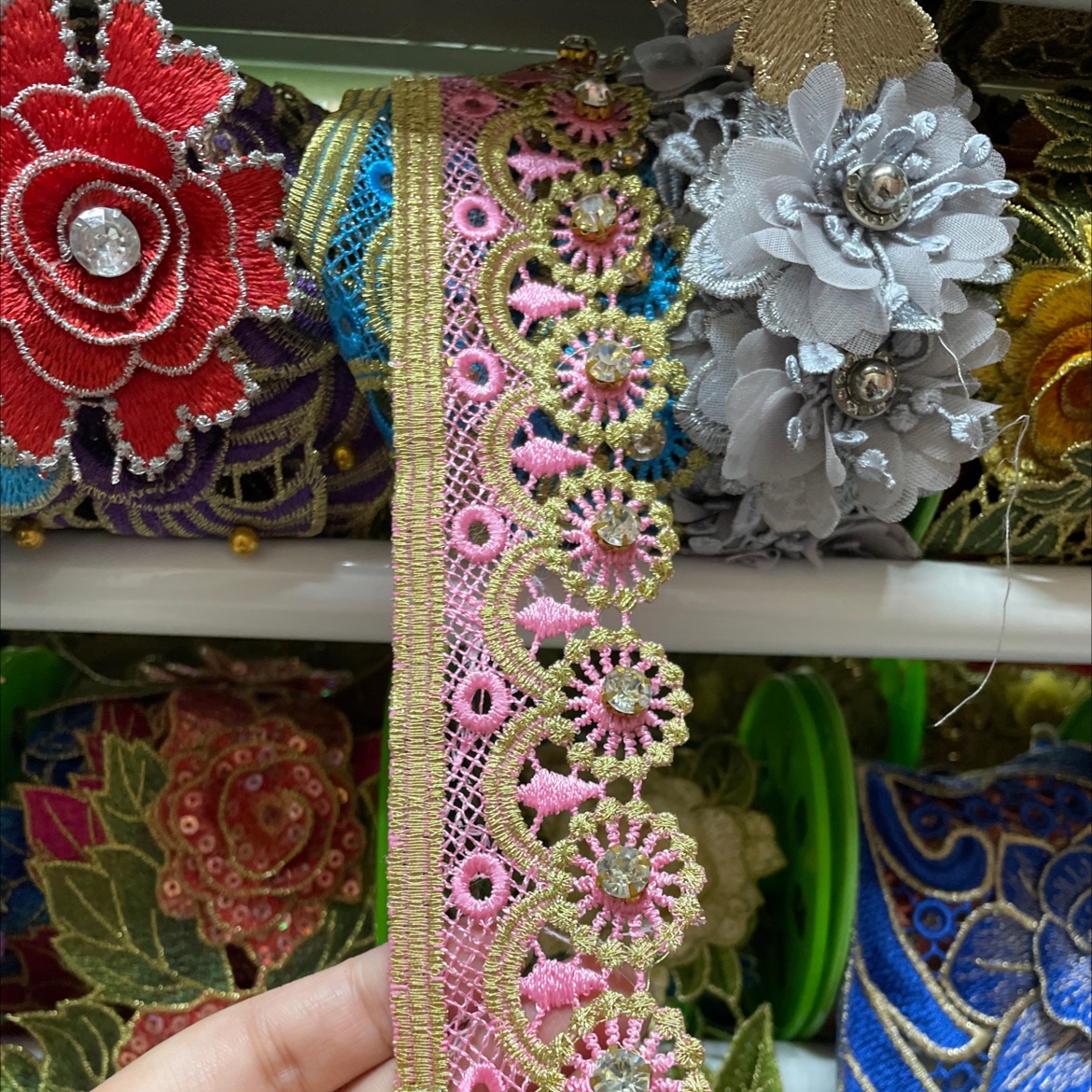 加钻双色花边 条码
