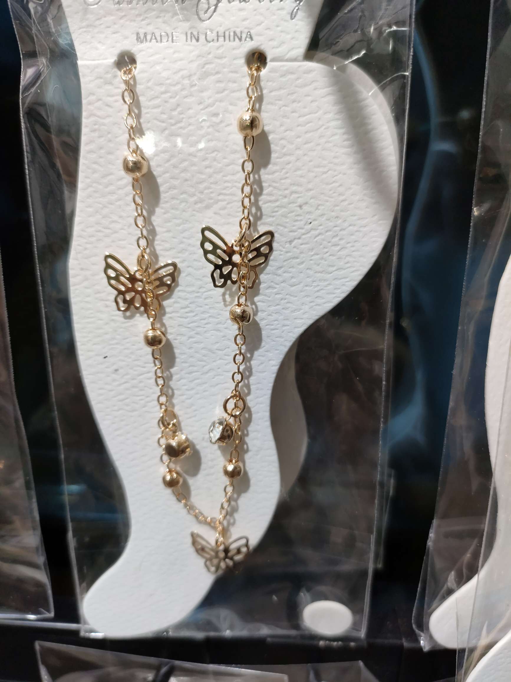 3片2钻圆叶子脚链详情图3