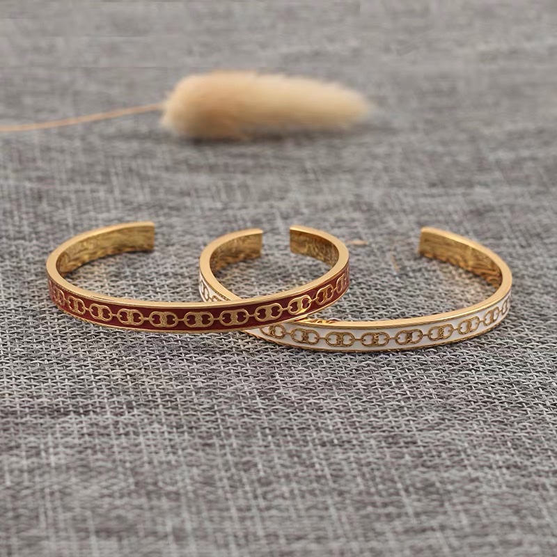 The new titanium steel jewelry item is selling well - the oil-dripping stainless steel bracelet for women Specification image