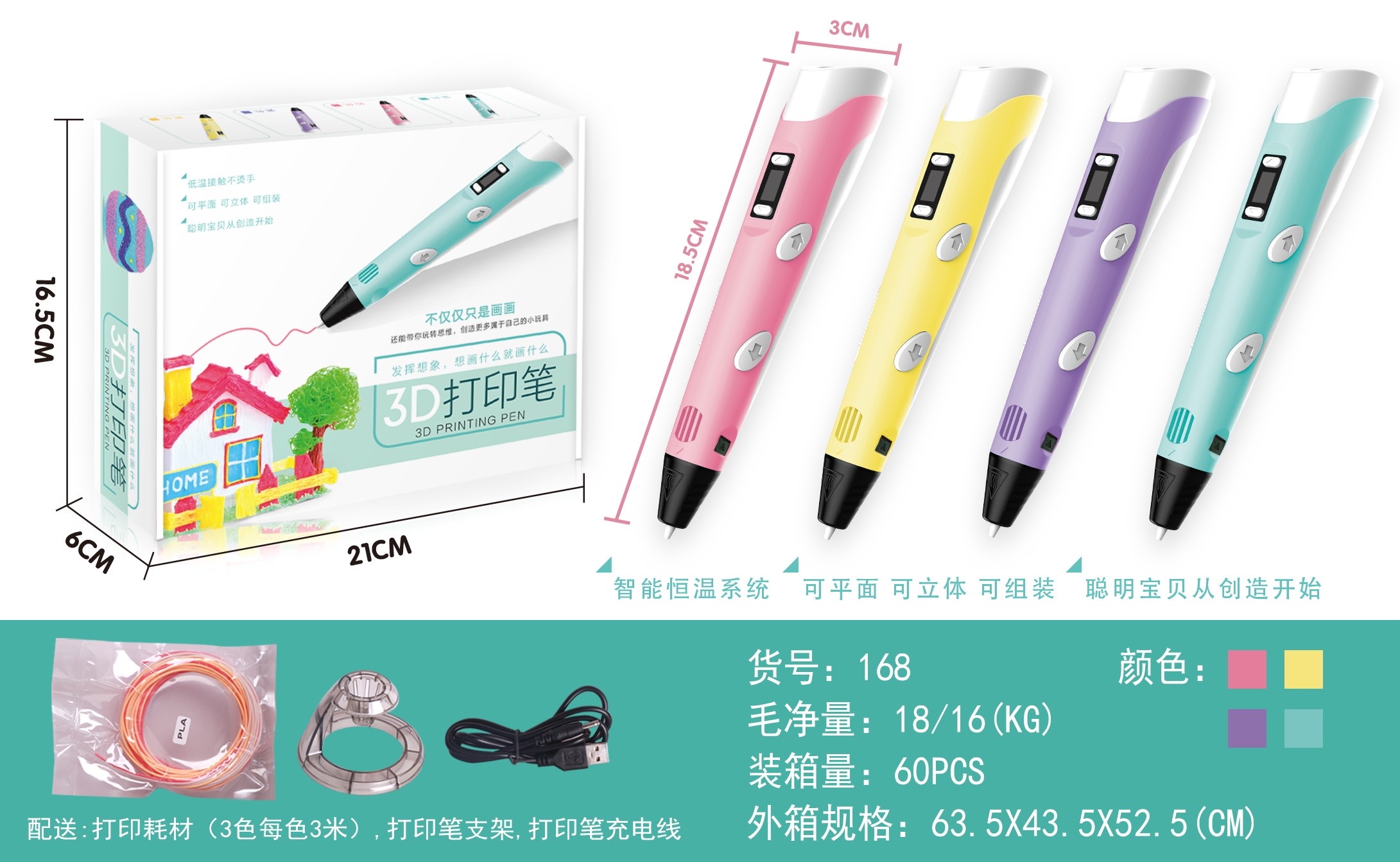 3D printed pens for children's educational toys details Picture