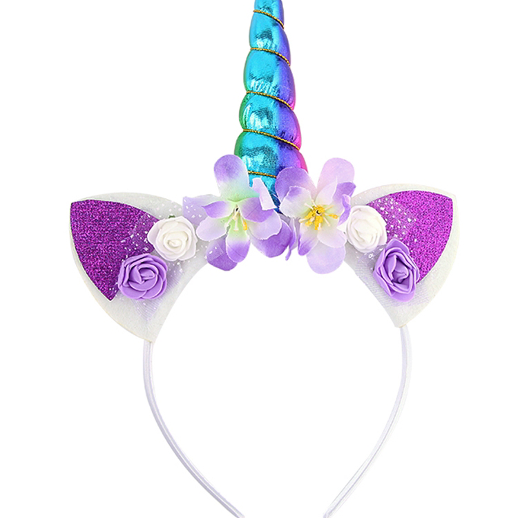 Hot-selling children's unicorn headband, Halloween party headgear simulation flower rabbit ears party hair as head band 19 thumbnail