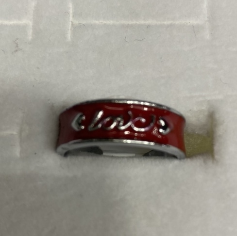 Electric silver bottom Love big red drop oil popular fashion all men and women ring