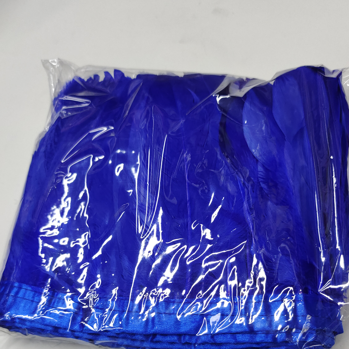 Feather bag sapphire blue