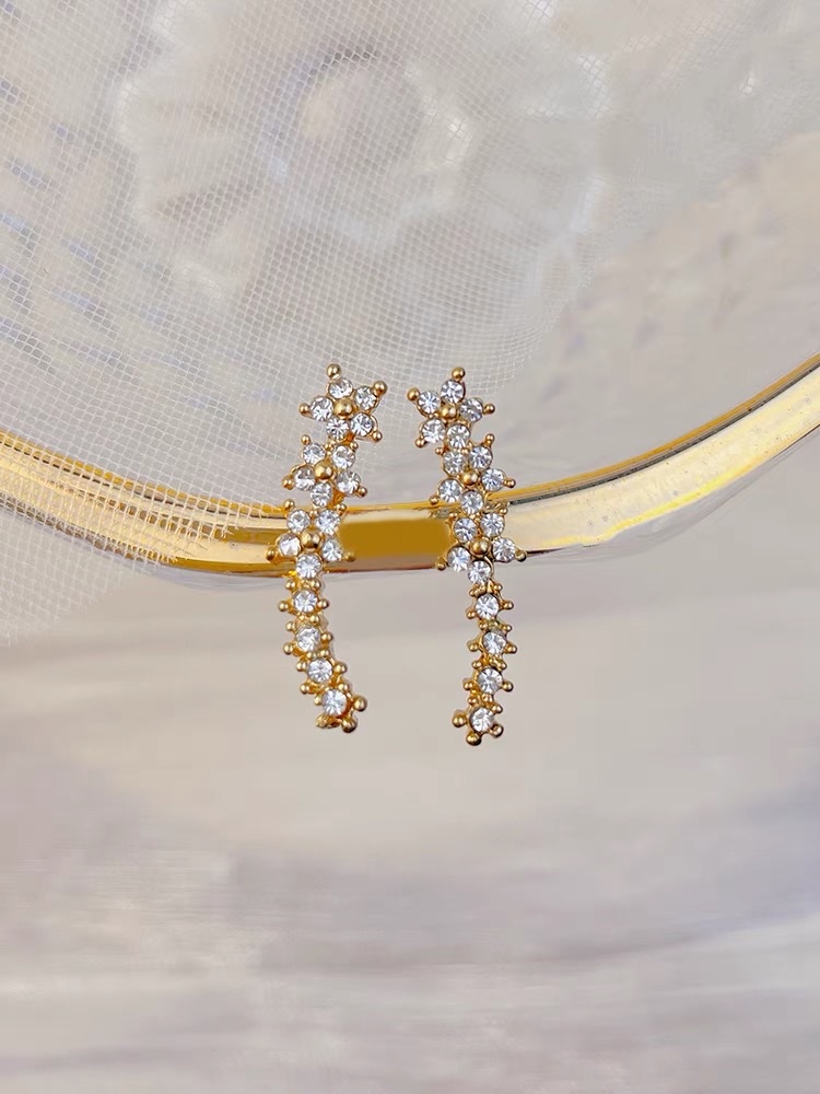 The new stylish rhinestone earrings from the sweet lady of Dongdaemun, South Korea Item Picture