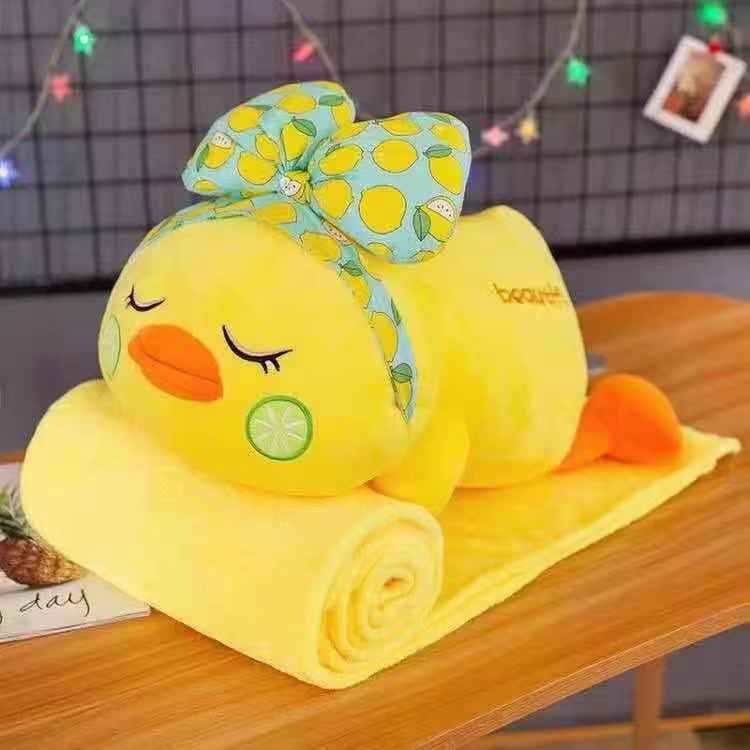 毛绒鸭子蓝色空调被