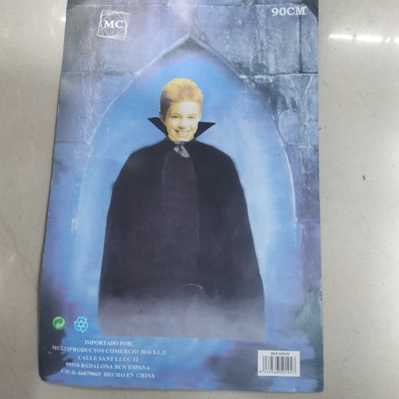 The child's all-black cape