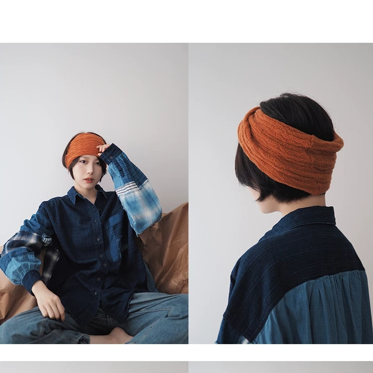 Wool headband, face towel autumn and winter warm fashion knitted headband, manufacturers direct knitted ladies headband, network red model, can be customized 224 samples full figure