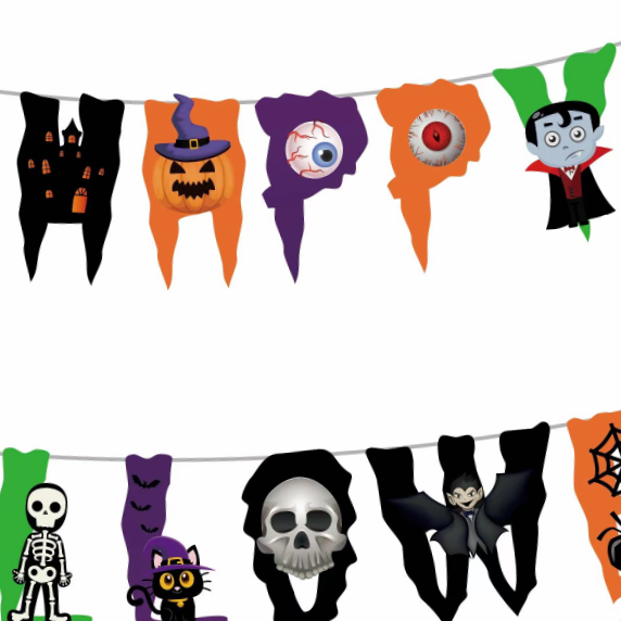 Hang flags on the Ghost Festival