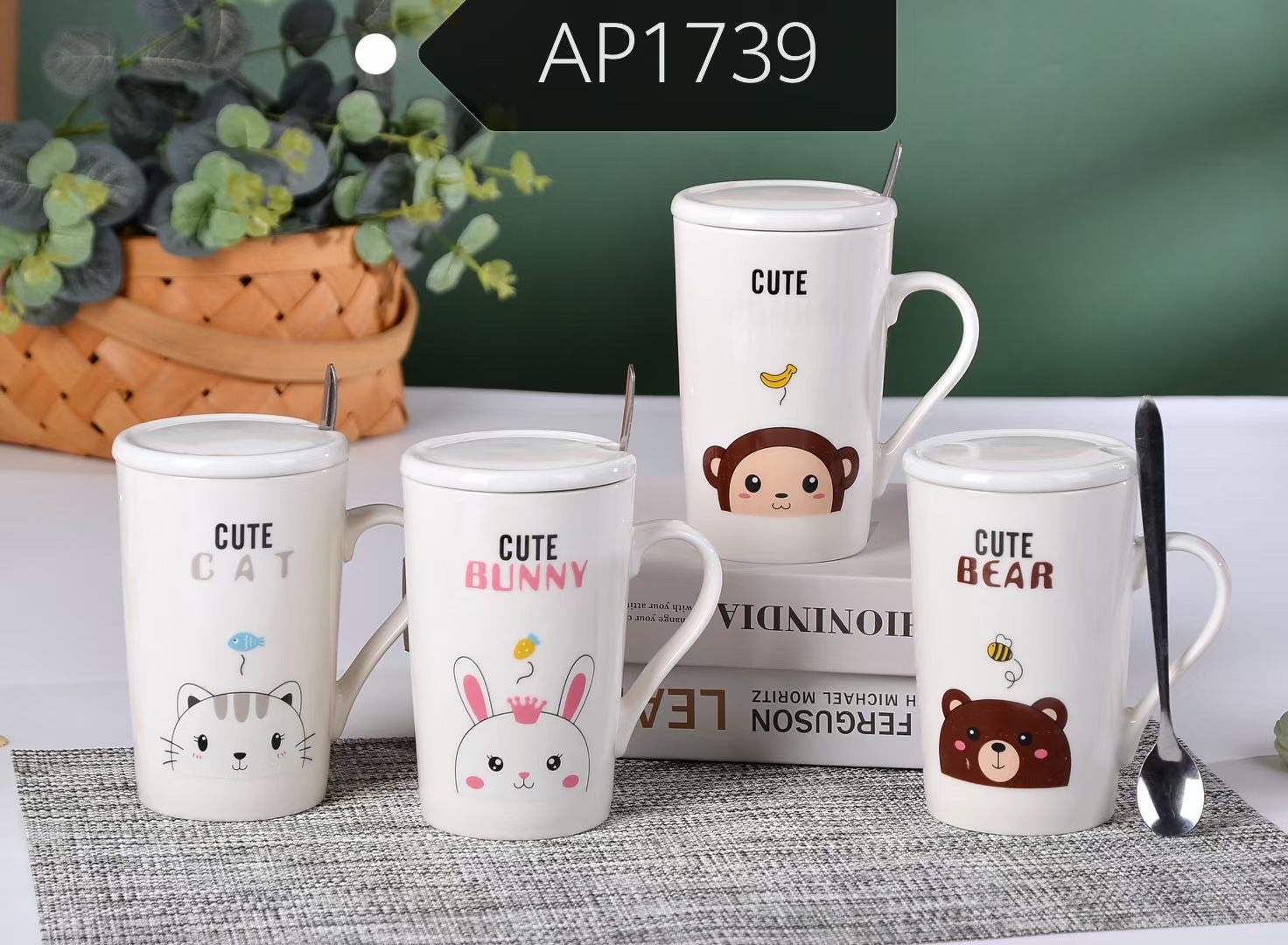 Mug, Internet celebrity cup, office and household cup, kitchenware, AP1739 cartoon animal ceramic cup detail image 1