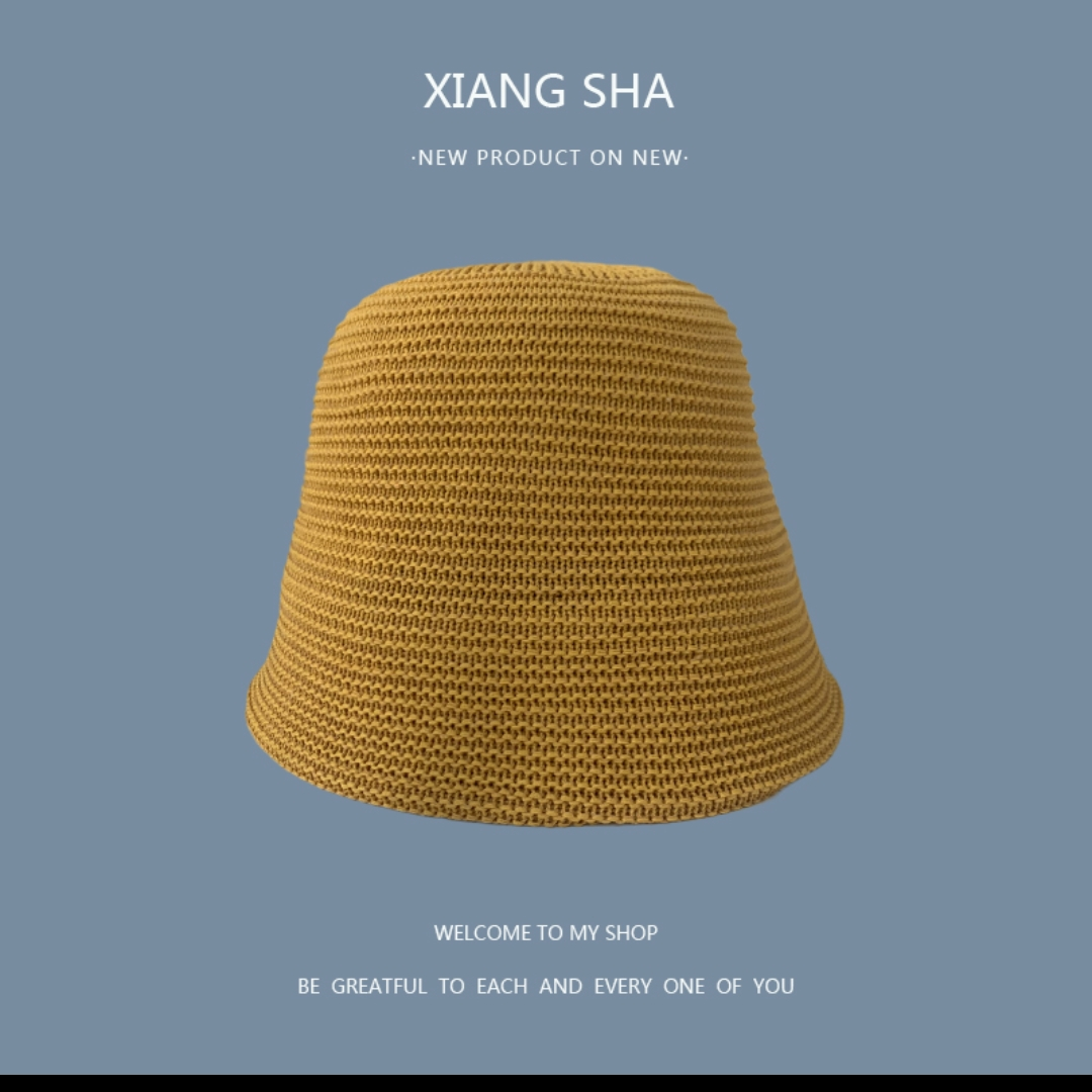 Net celebrity knitted fisherman hat women's summer Korean fashion all-matching Japanese ins general anesthesia breathable shade bucket hat 95