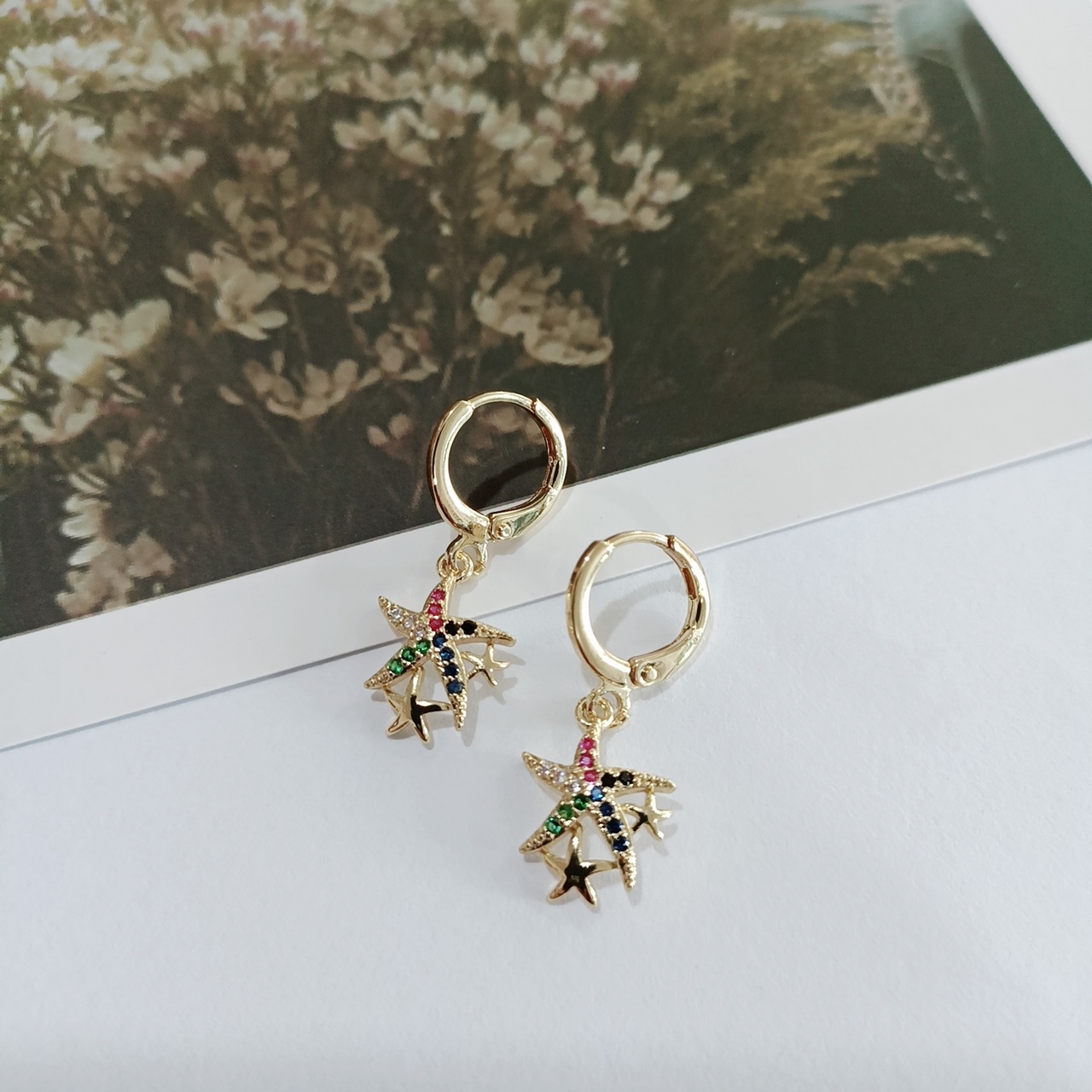 European and American style trendy earring starfish earring