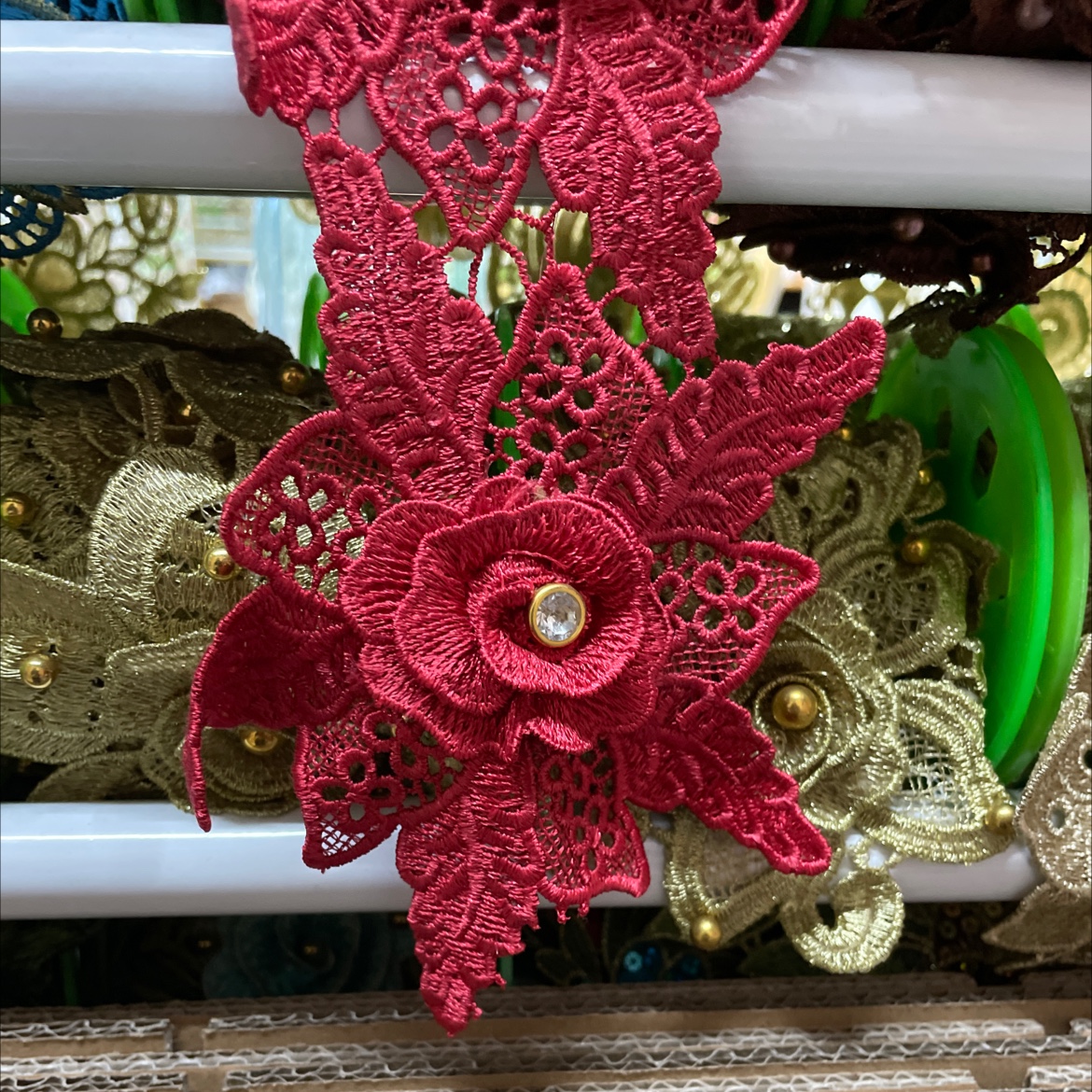 3D Water-Soluble Flower Lace Embroidery Barcode full figure
