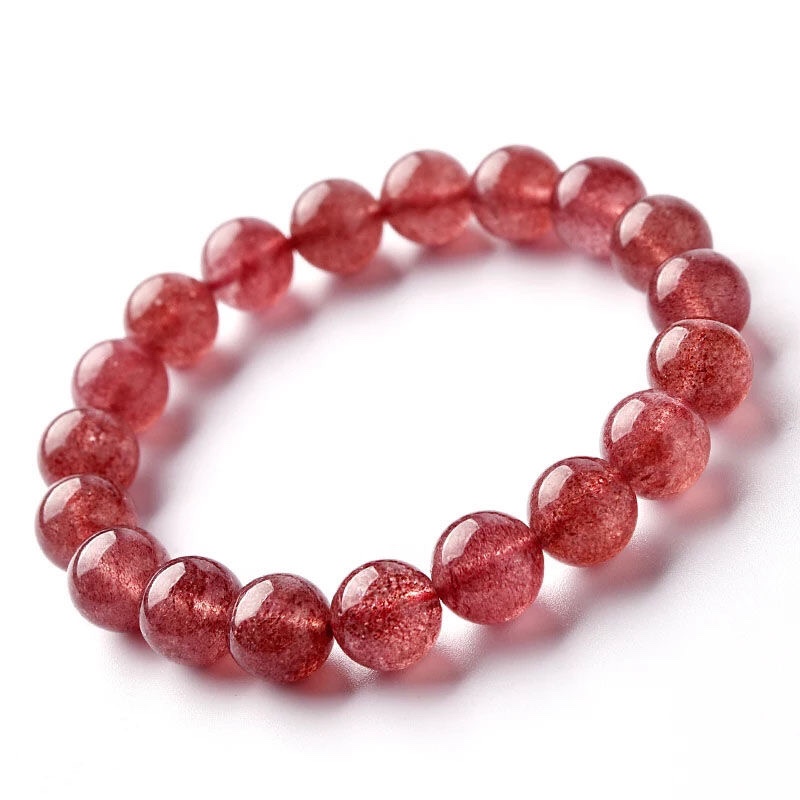 Natural strawberry crystal bracelet