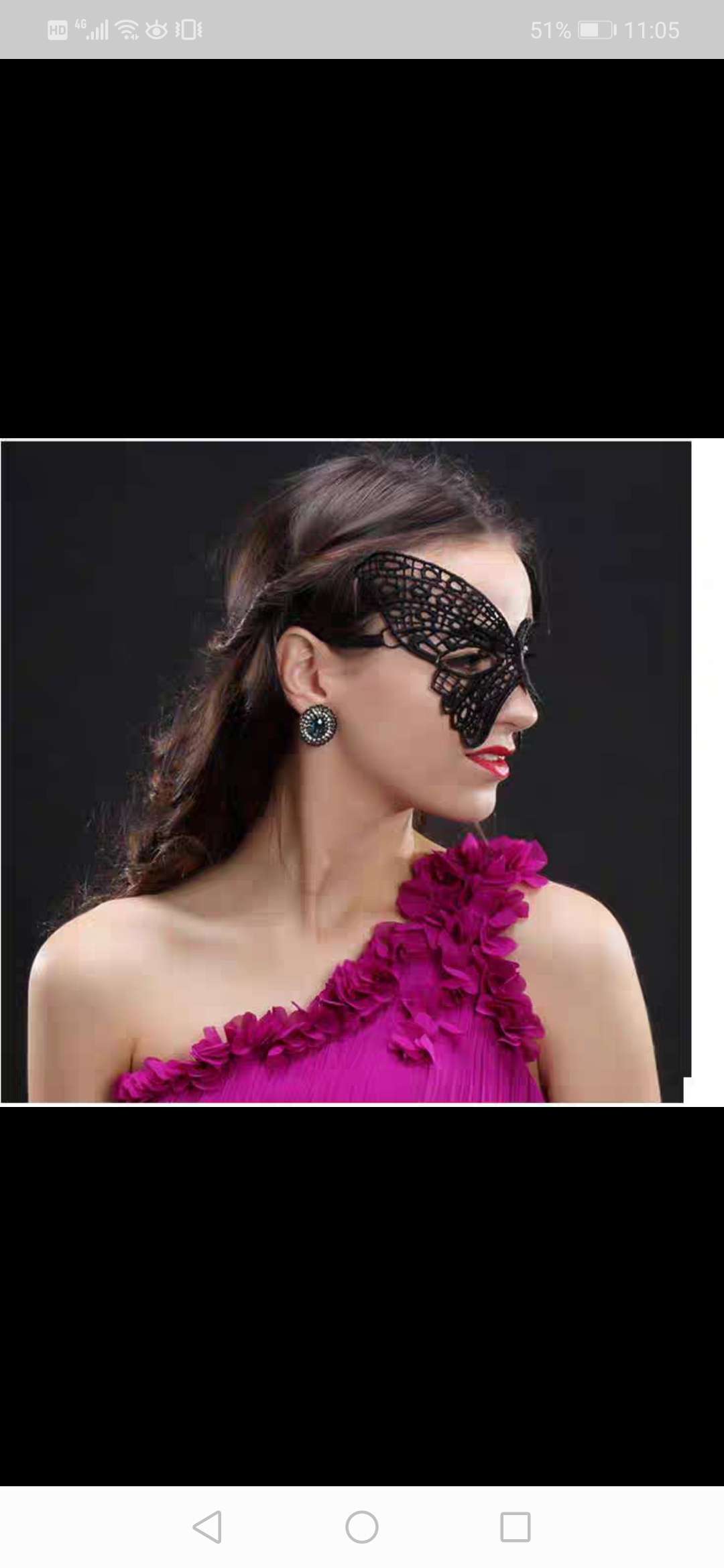 MJ-007化妆舞会黑色蕾丝面具半脸女 万圣节cos派对道具成人定型镂空眼罩面纱详情图2