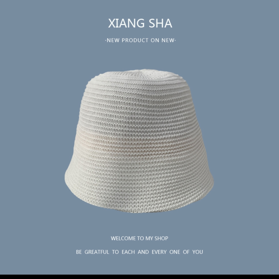Net celebrity knitted fisherman hat women's summer Korean fashion all-matching Japanese ins general anesthesia breathable shade bucket hat 90