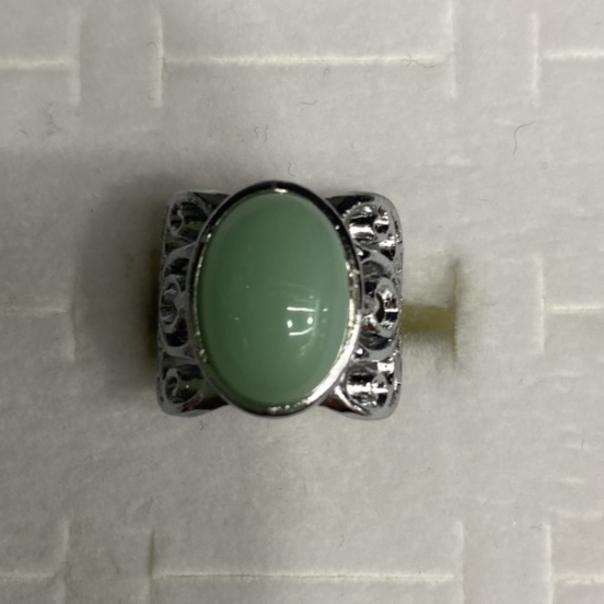Electric silver sticky gray green imitation jade popular fashion all men and women ring
