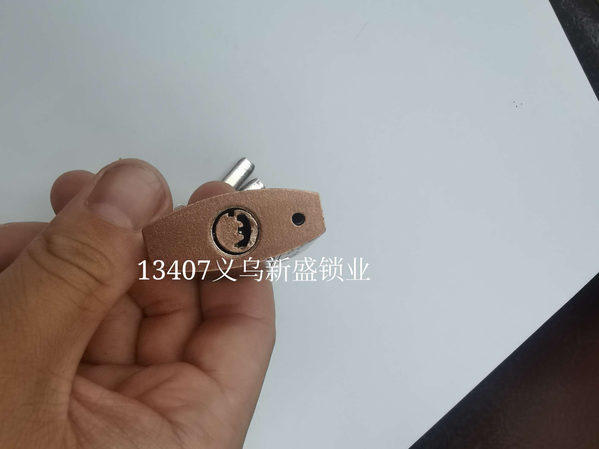 13407 Xinsheng Lock Industry tianhe brand Baihe crescent-shaped atomic lock, padlock, lock head, special-shaped lock, large lock, door lock detail image 3