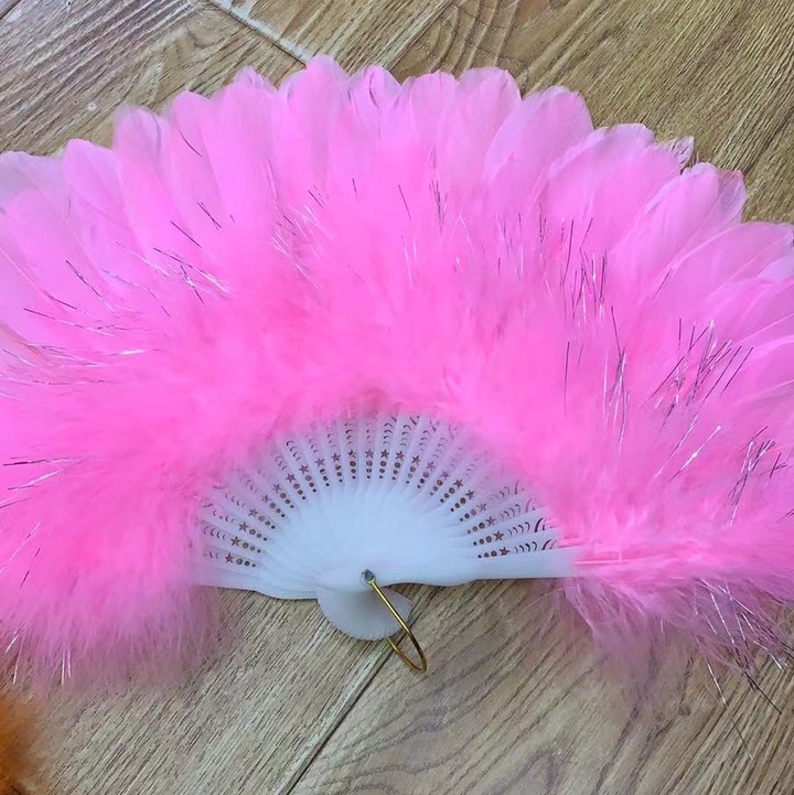 Big float with silver feather fan