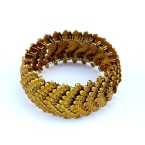 Vintage dark gold alloy Plant flower Token Elastic String Bracelet for women and men Bracelet with accessory bracelet