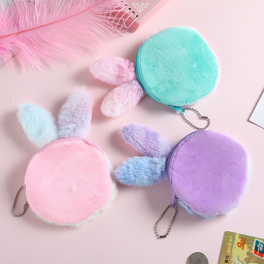 冬季新款毛绒零钱包卡通可爱小兔子儿童玩具零钱包少女耳机收纳包详情图5