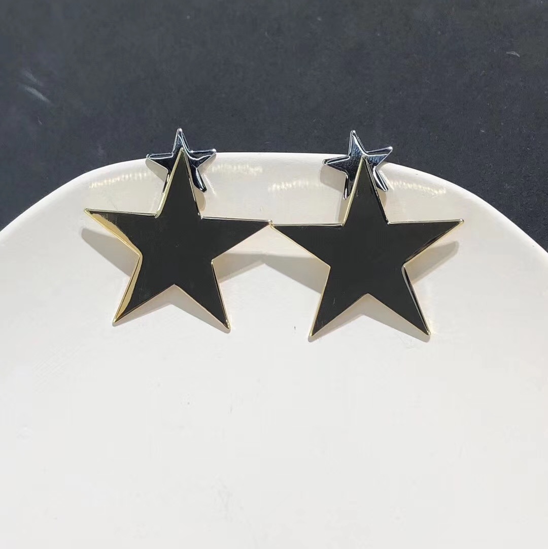 Five-pointed star silver ear rings 2021 New trendy earrings with a high-end feel, summer pure silver stud earrings for women, light luxury and niche