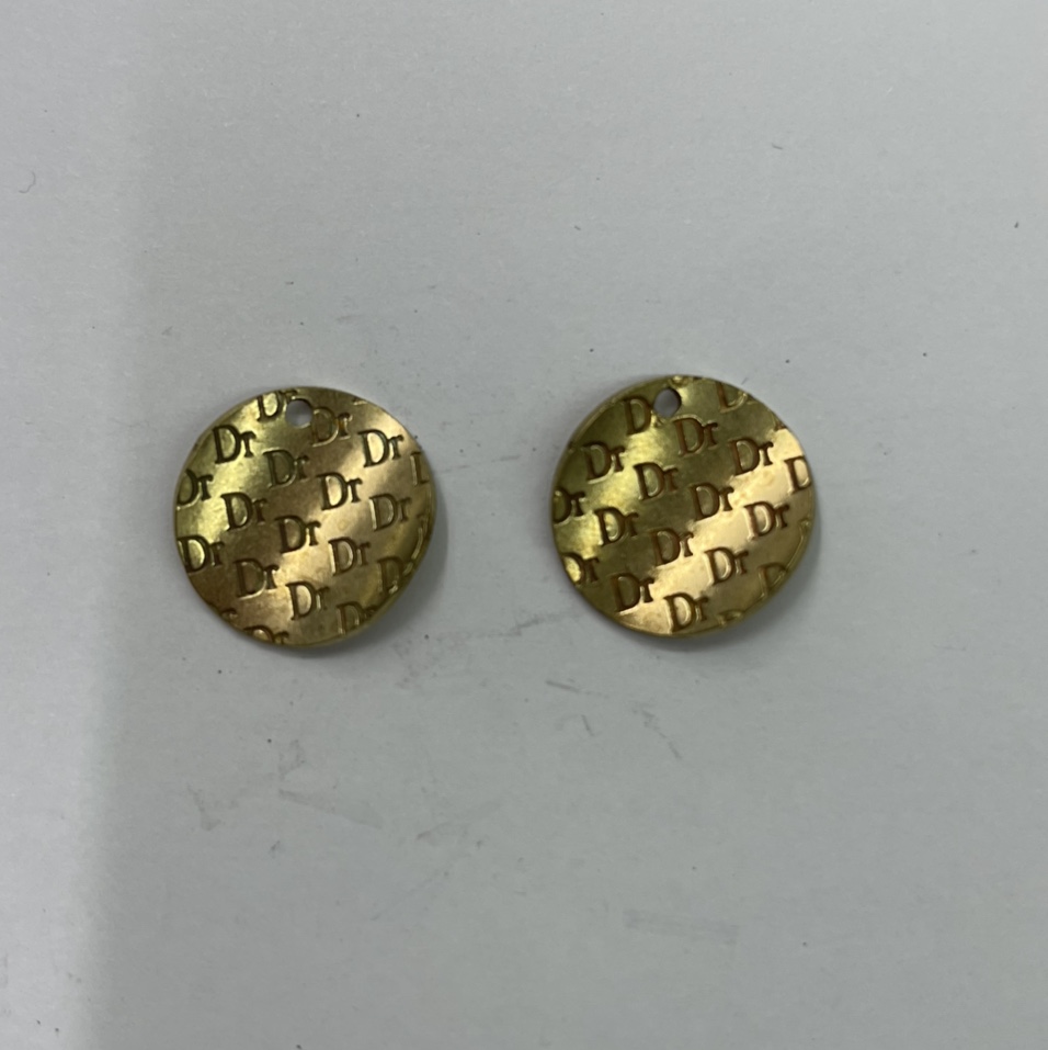 Aotong Accessories XJ14359 Round piece one hole lettering necklace earrings bracelet copper accessories thumbnail