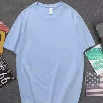 蓝色夏季新款短袖T恤宽松半袖打底衫1
