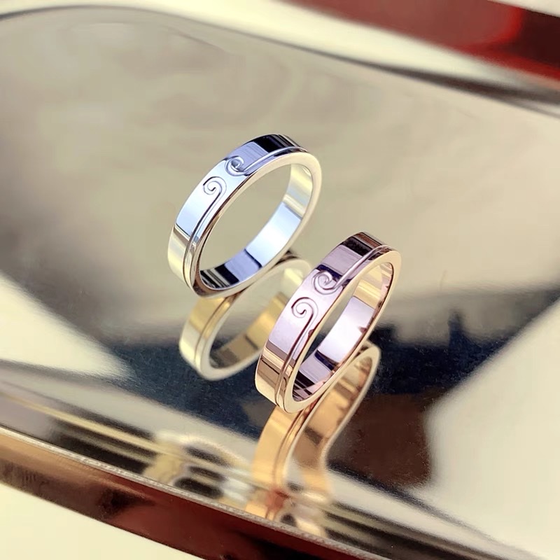 Simple and fashionable titanium steel women's trendy Japanese and Korean couple rings, highly distinctive Jieya steel jewelry details Picture