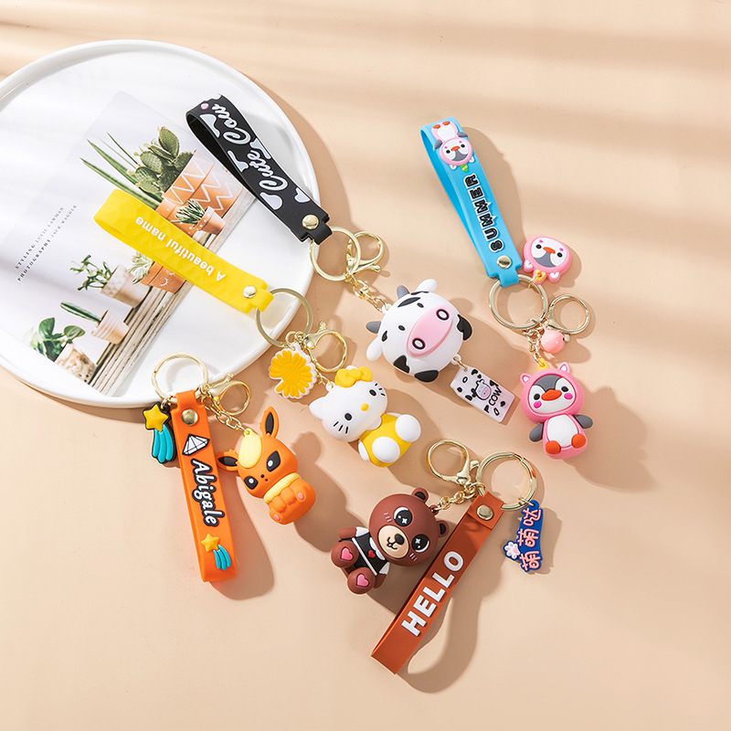 可爱公仔钥匙扣情侣钥匙挂件工艺品箱包五金金属配件扣小礼品定制4