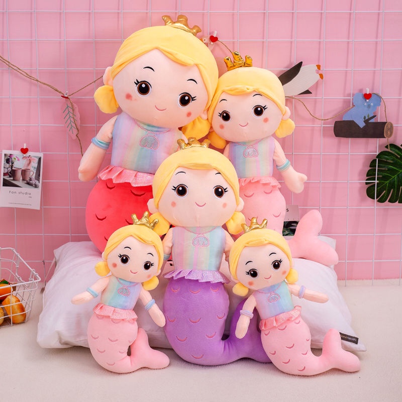 Mermaid throw pillow doll cute bed plush toy Princess child girl doll doll send girl cute