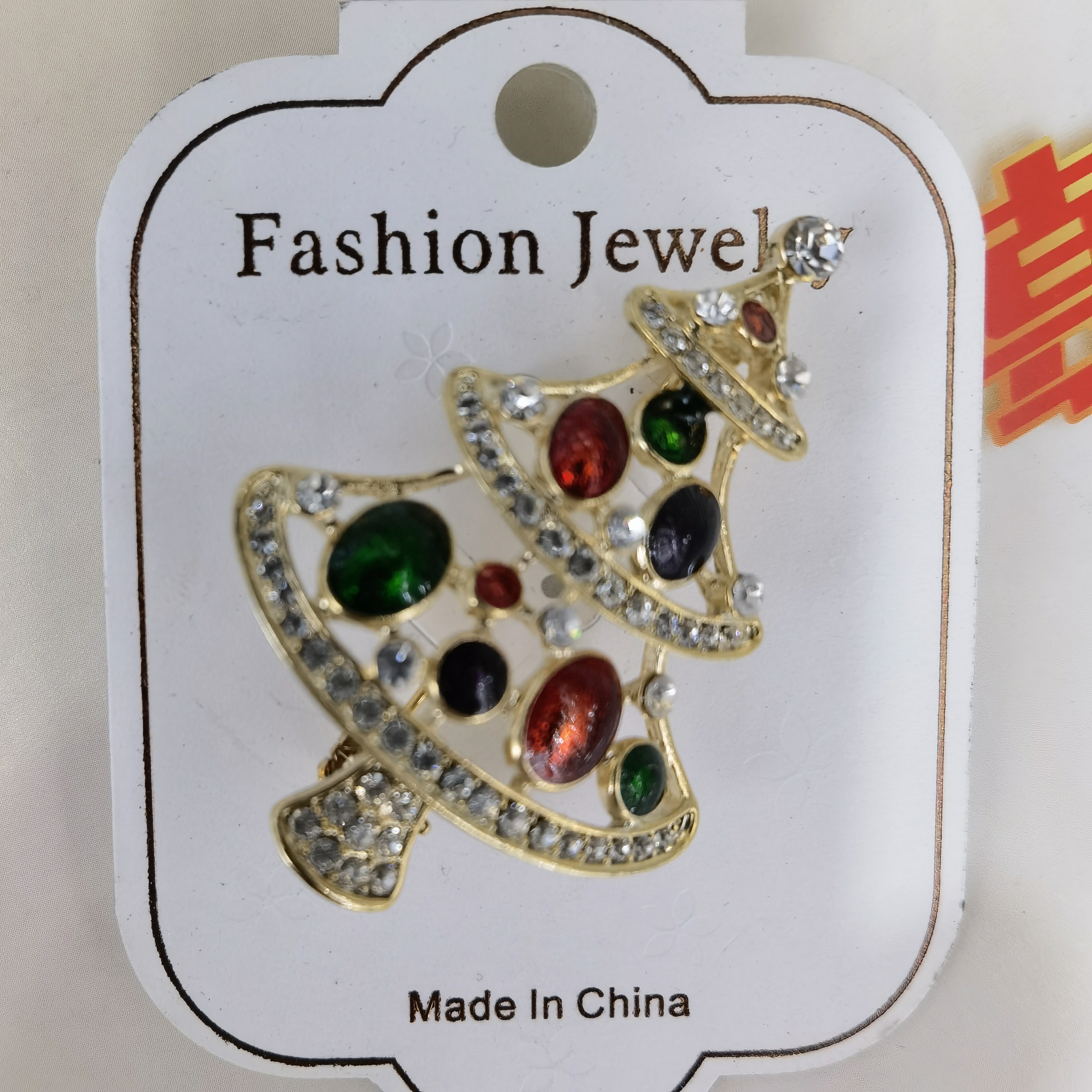 Drop oil Christmas tree brooch