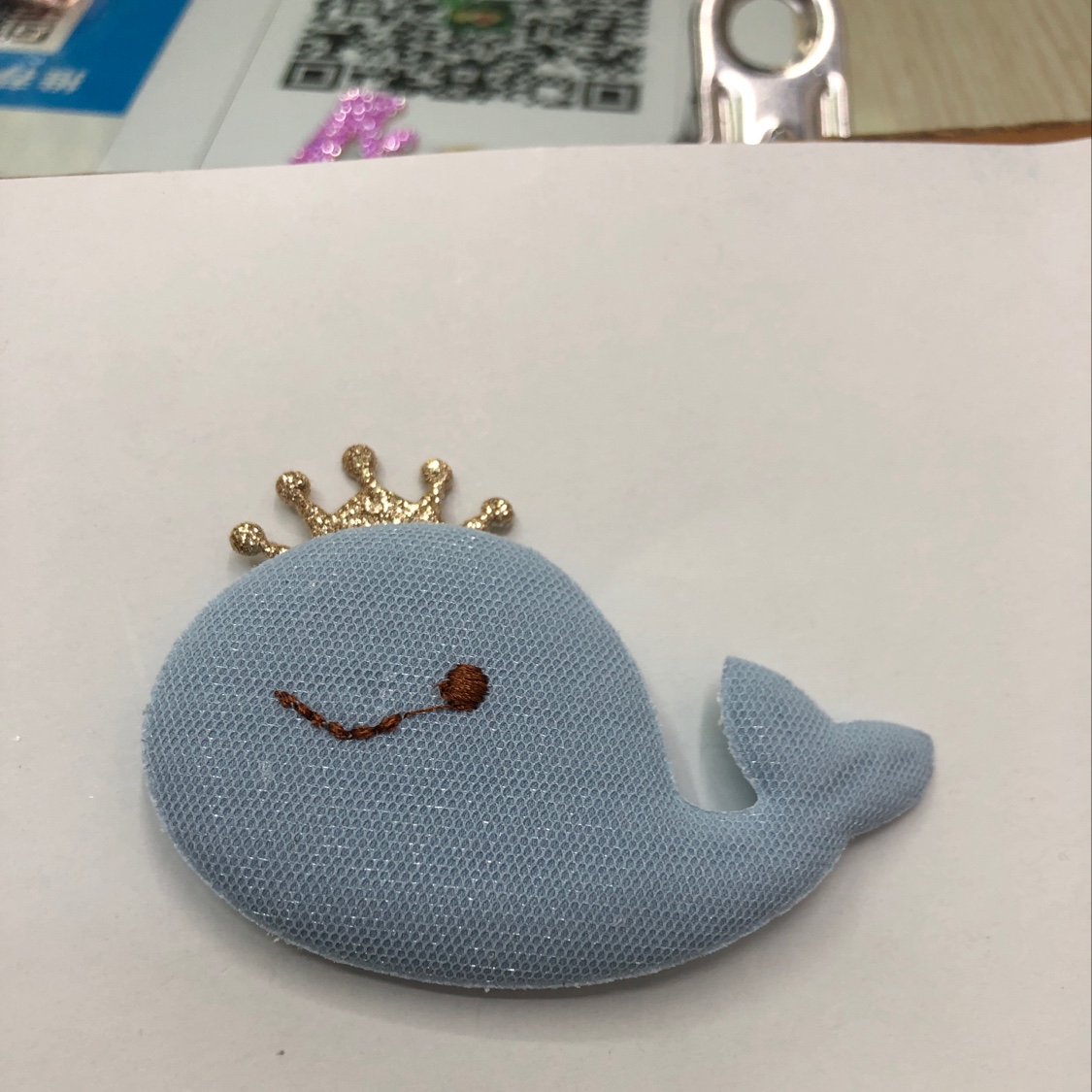 Embroidered whale detail image 1