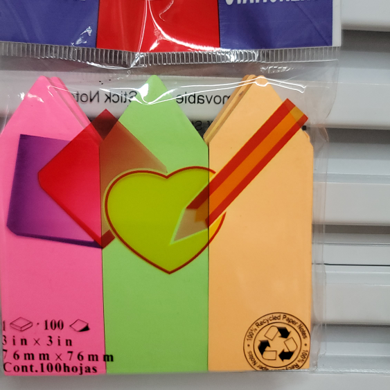 3x3in荧光3条箭头便利贴