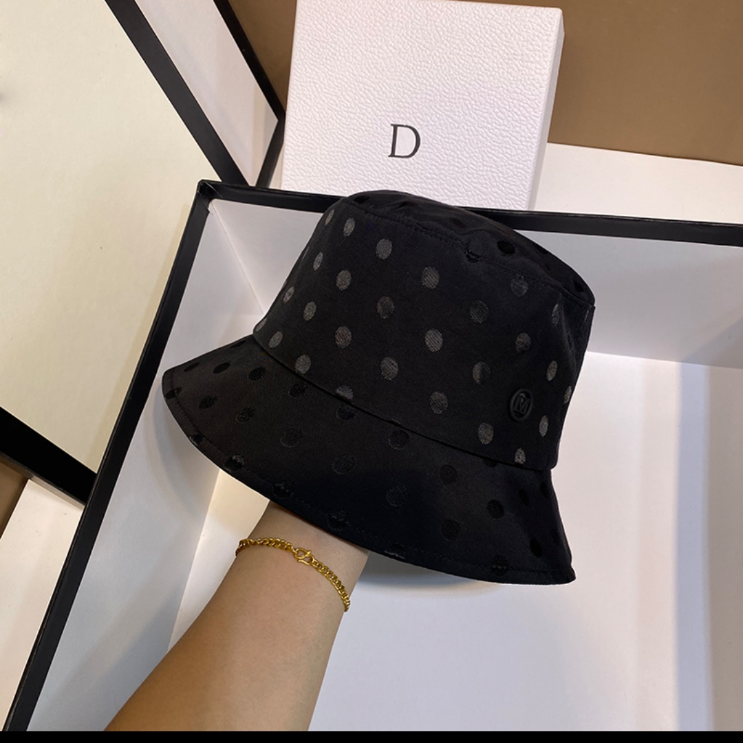 提花波点棉渔夫帽纯色遮阳布帽子女宽檐防晒逛街盆帽21年夏天新潮03