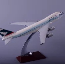跨境合金航空礼品厂家定制国泰航空飞机模型32cm新奇摆件