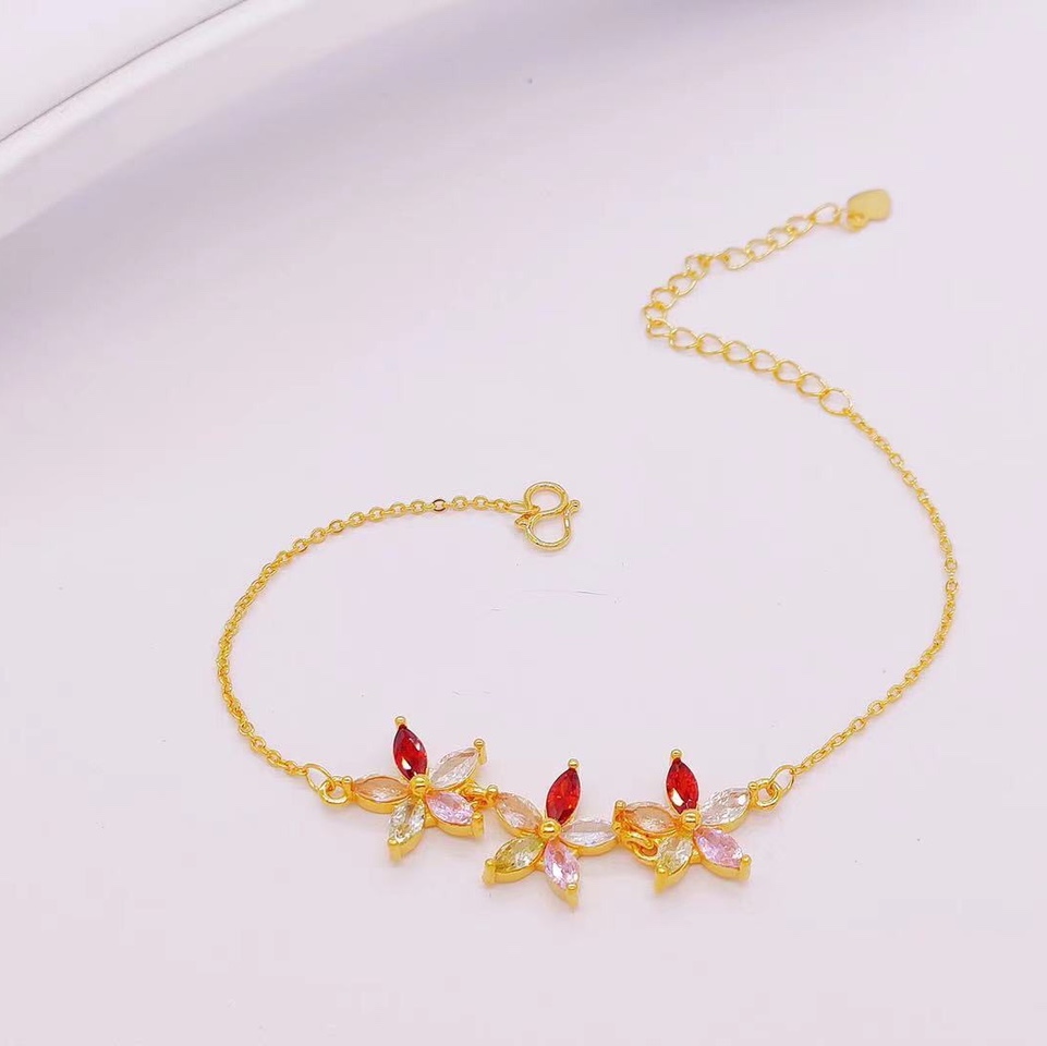Colored bauhinia zircon bracelet